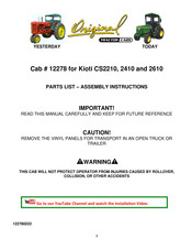 Original Tractor Cabs 12278 Assembly Instructions Manual