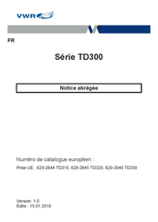 Vwr TD300 Series Quick Reference Manual