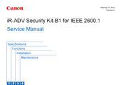 Canon iR-ADV Security Kit-B1 Service Manual