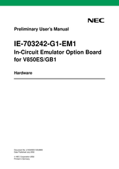 NEC IE-703242-G1-EM1 Preliminary User's Manual