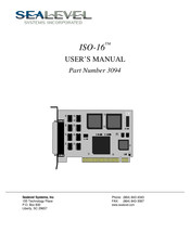 Sealevel ISO-16 User Manual