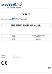 VWR VisiScope STB260 Instruction Manual