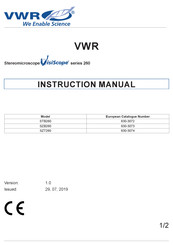 VWR 630-3073 Instruction Manual