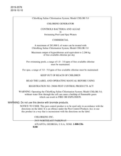 ChlorKing CHLOR-25 User Manual