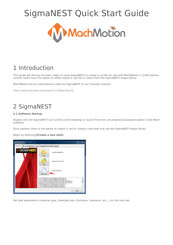 MachMotion SigmaNEST Quick Start Manual