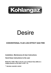 Kohlangaz Desire HLBL SN Series Installation, Maintenance & User Instructions