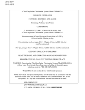 ChlorKing CHLOR-2.0 User Manual