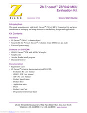 ZiLOG Z8F642 Quick Start Manual
