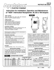 Appleton WSR Series Instruction Sheet