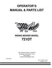 Grasshopper 721DT Operator's Manual & Parts List
