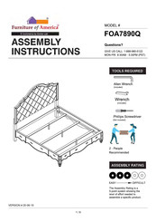 Furniture of America FOA7890EK Assembly Instructions Manual