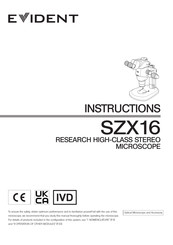 Evident SZX16 Instructions Manual