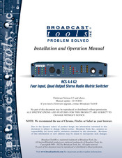 Broadcast Tools ACS 4.4 G2 Installation And Operation Manual