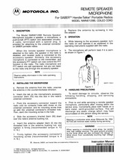 Motorola NMN6128B Instructions