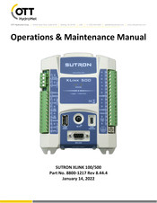 OTT HydroMet SUTRON XLINK 500 Operation & Maintenance Manual