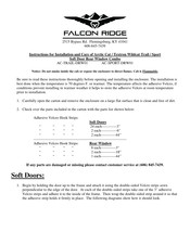 Falcon Ridge AC-TRAIL-DRW01 Instructions For Installation And Care