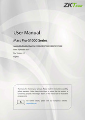 Zkteco Mars Pro-S1000 Series User Manual