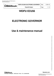 Moteurs Baudouin WEIFU ECU56 Use & Maintenance Manual