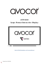 AVOCOR AVF- 6550 Installation And Operation Manual