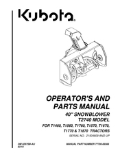 Kubota T1770 Operator And Parts Manual