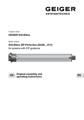 Geiger SOLIDline ZIP-Perfection GU45 E11 Series Original Assembly And Operating Instructions