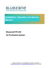 Bluezone PK-220 Installation, Operation And Service Manual