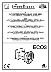 Mecc Alte spa ECO3 Series Operating And Maintenance Instructions Manual
