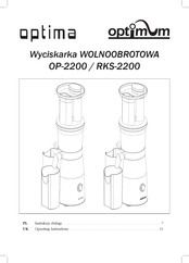 Optima RKS-2200 Operating Instructions Manual