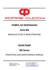 POMPE CUCCHI MX Series Operating And Maintenance Manual