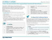 Crestron UC-MX50-T-UPGRD Quick Start Manual