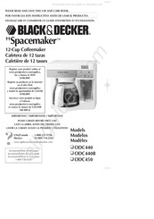 Black & Decker Spacemaker ODC440 Use And Care Book Manual