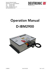 EDWANZ group DEUTRONIC D-IBM2900 Operation Manual