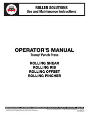 MATE ROLLER SOLUTIONS ROLLING PINCHER Use And Maintenance Instructions