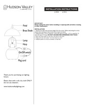 Hudson Valley HUDSON VALLEY LI510 Installation Instructions