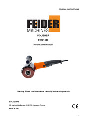 Feider Machines FBM1300 Instruction Manual
