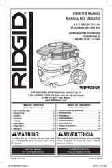 RIDGID WD40801 Owner's Manual