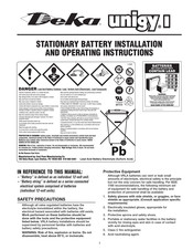 EAST PENN Deka unigy I Battery 1 Assembly, Installation And Operation Instructions