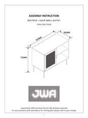 JWA BEATRICE 70182 Assembly Instruction Manual