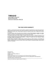 Videotek TVM-821D Service And Instruction Manual