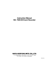 Sato Keiryoki 7820-00 Instruction Manual