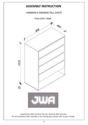 JWA HARMON 74688 Assembly Instruction Manual