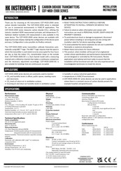 Hk Instruments CDT-MOD-2000 Series Installation Instructions