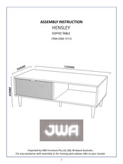 JWA HENSLEY 74714 Assembly Instruction Manual