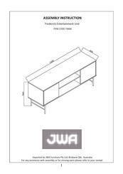 JWA Frederick Entertainment 73666 Assembly Instruction Manual