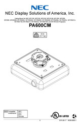NEC PA600CM Manual