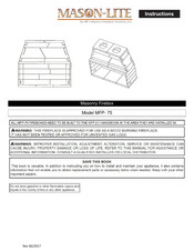 mFi MASON-LITE MFP- 75 Instructions Manual