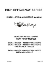 Sea Breeze HIGH EFFICIENCY SMZCA18H4ZIGX Installation And User Manual