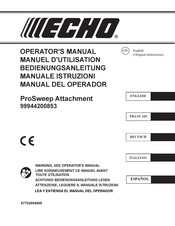 Echo ProSweep Attachment 99944200853 Operator's Manual