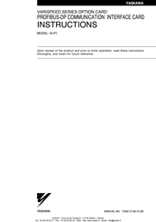 YASKAWA SI-P1 Instructions Manual