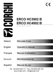 Corghi ERCO HC3502 B Operator's Manual